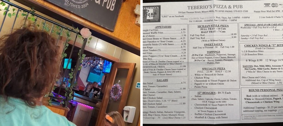 Teberio's Pizza & Pub Menu
